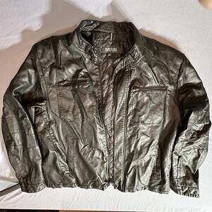 Kenneth Cole Reaction G&G Apparel Group Men's Stylish Quilted Leather Jacket XL